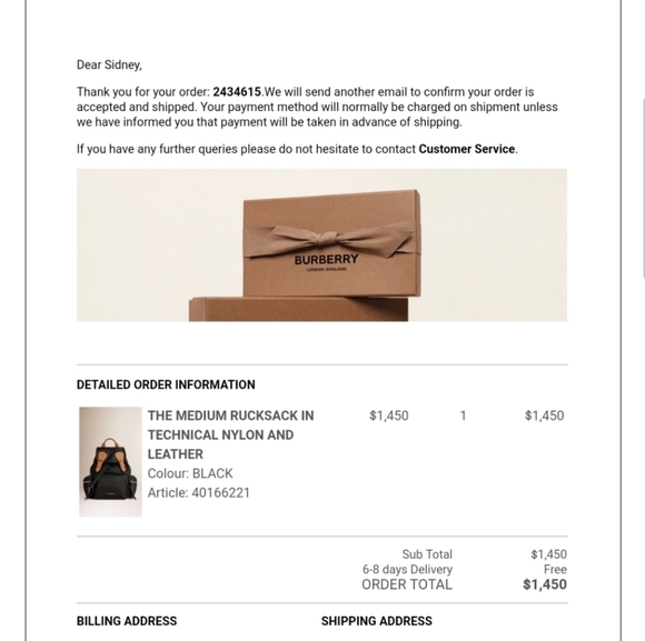 SOLD Burberry Medium Rucksack Backpack Authentic - Picture 8 of 12